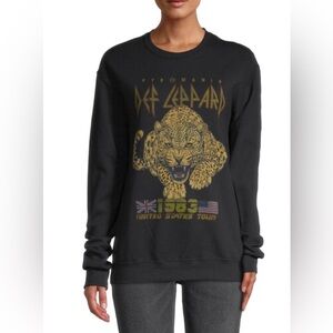 DEF LEPPARD By Goodie Two Sleeves 1983 Tour Pullover Sweatshirt Size Large